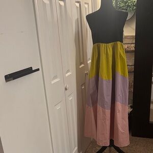 Kate Spade Scallop Blocked Midi Dress with Bow